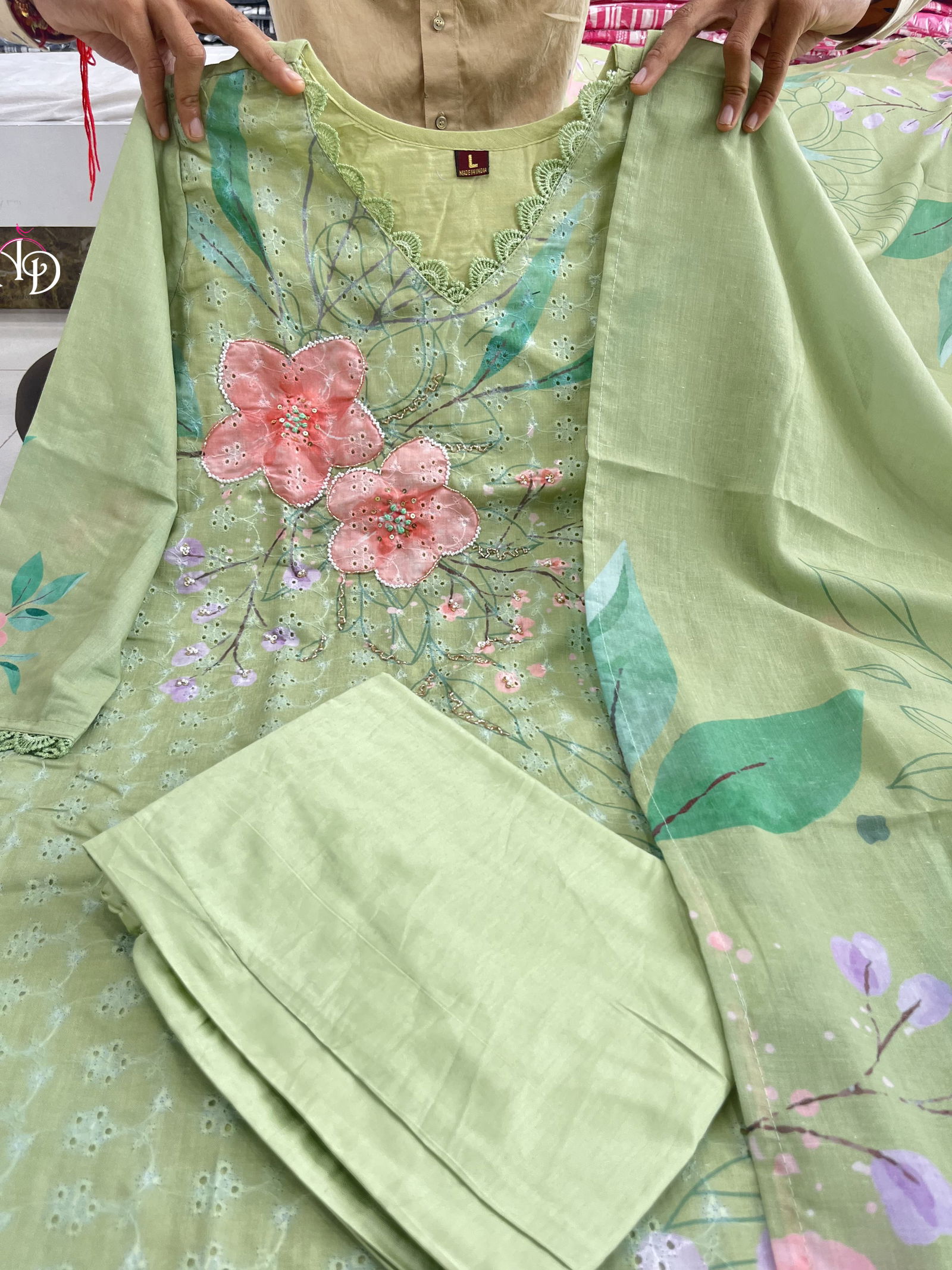 Akshar Designer Linen Cotton Designer Kurti With Bottom Dupatta Wholesalers In Delhi
